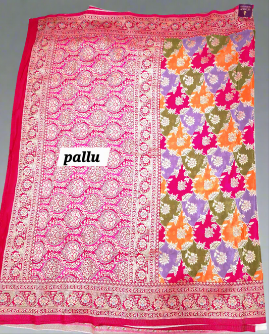 Pure Crepe Silk Rangkat Weaving Saree