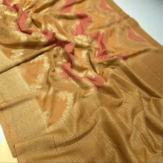 Banarasi khaddi georgette rangkat weaving saree