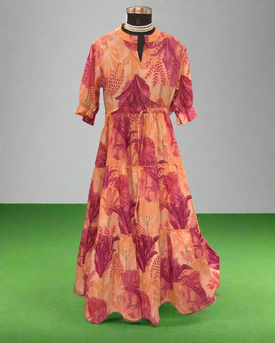 Mul Cotton Colour Palette Frock with waist adjustment