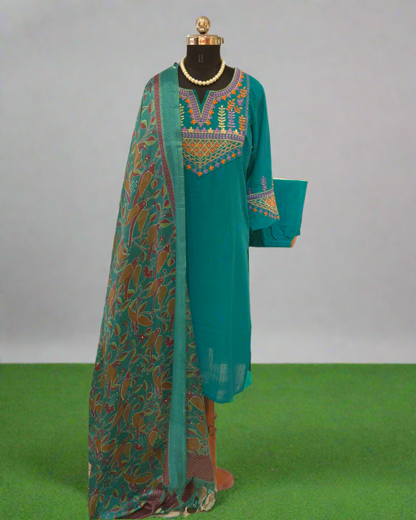 Heavy Cotton 3pc Suit with Embroidery