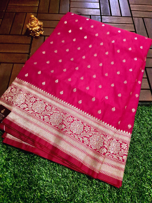 Pink colour Banarasi Kathan Silk Saree