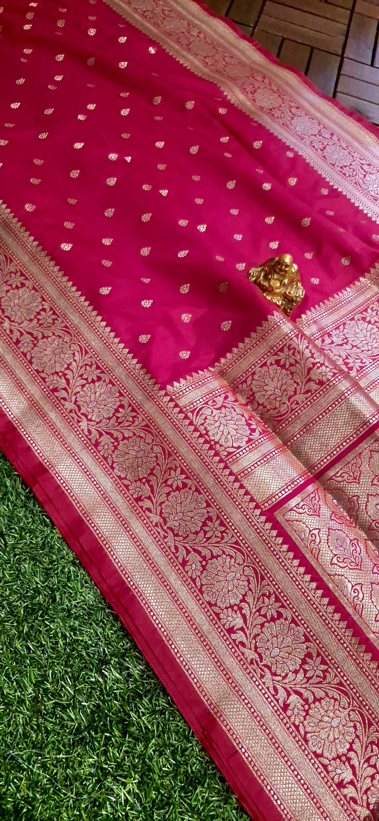 Pink colour Banarasi Kathan Silk Saree