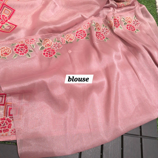 Exclusive Partywear Tissue Georgette Saree with Pitet Point work