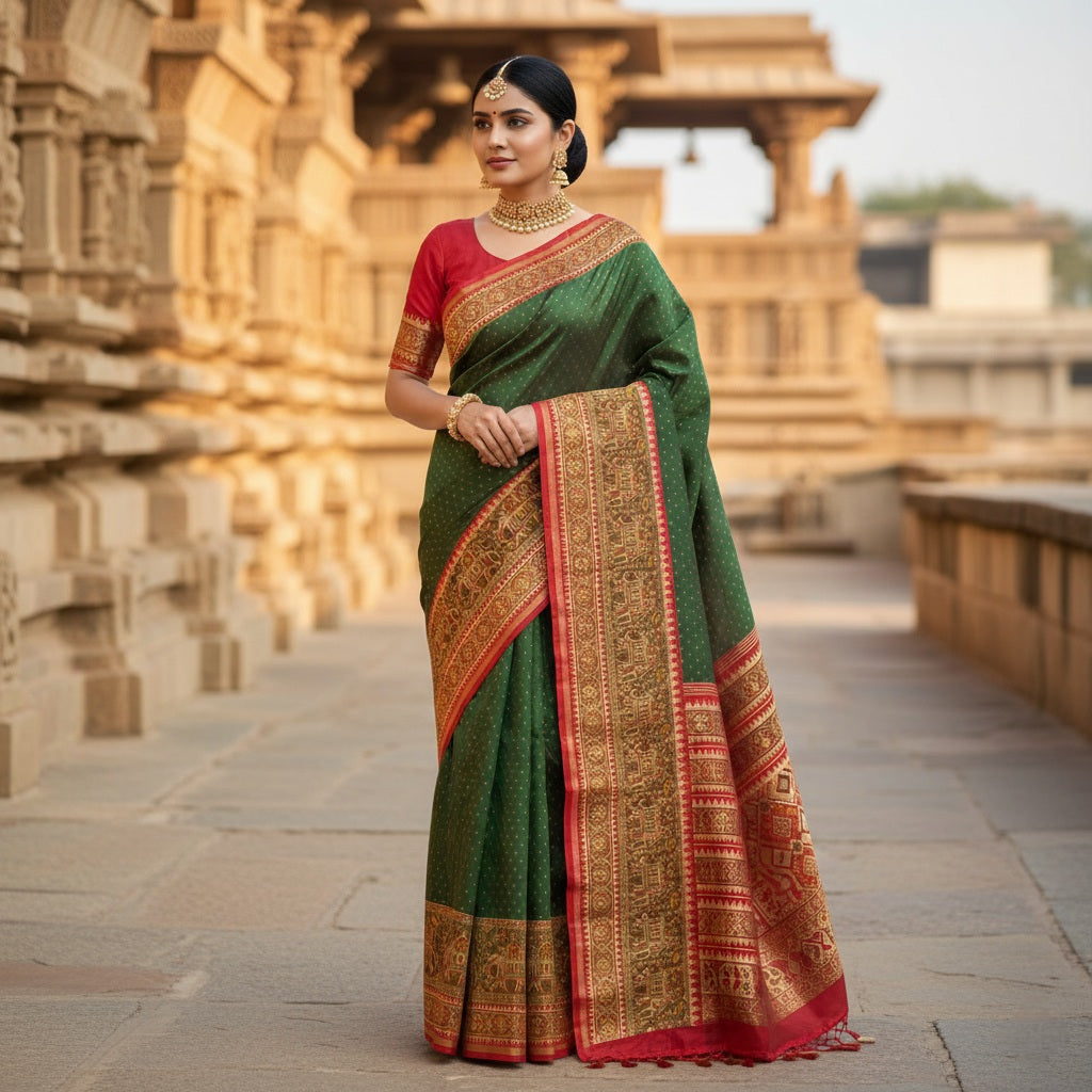 Exclusive Banarasi Silk Saree with Patola Concept