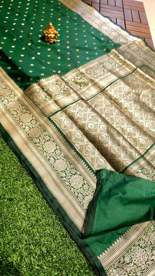 Green Colour Banarasi Kathan Silk Saree
