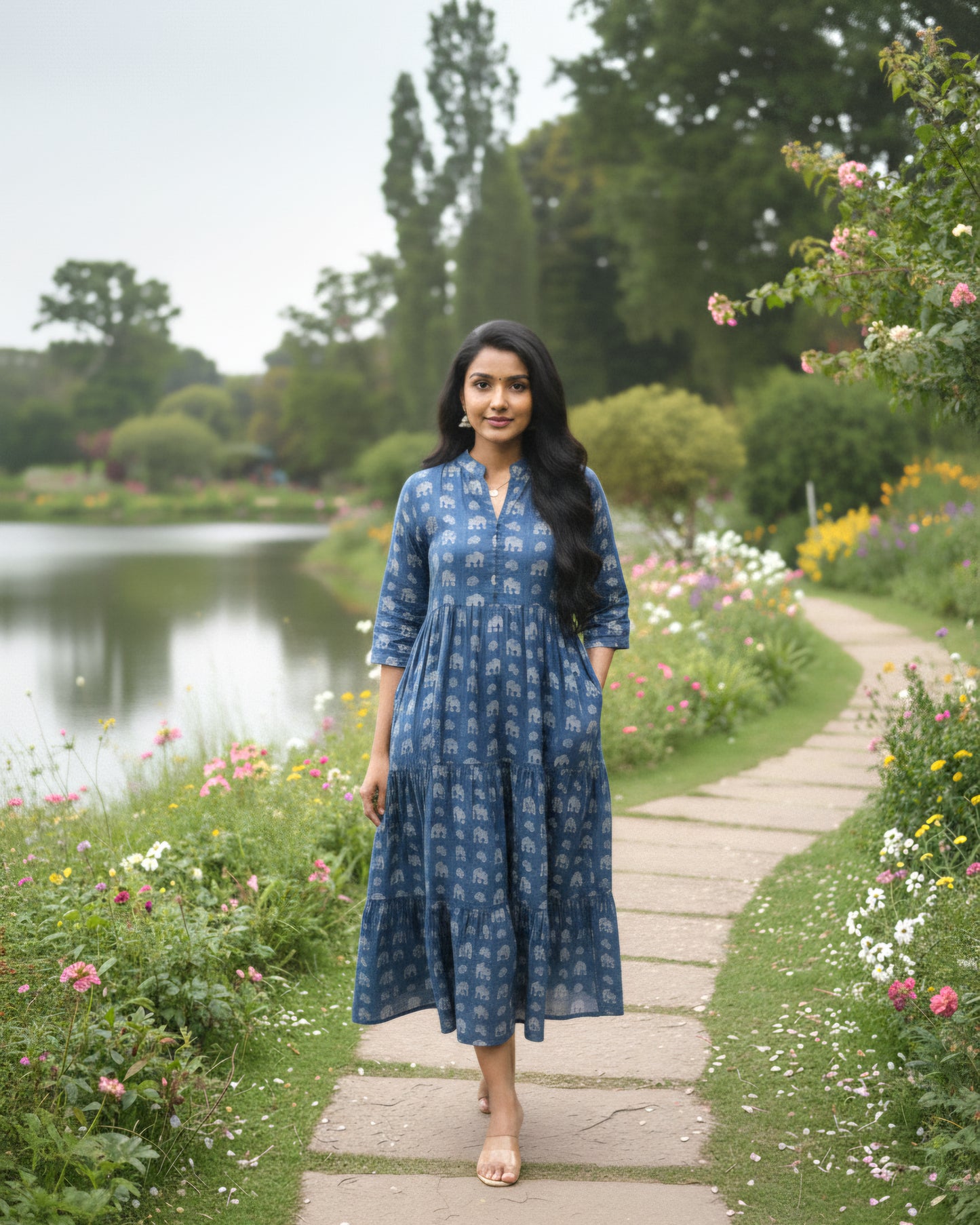 Mul Cotton Frock with a pocket