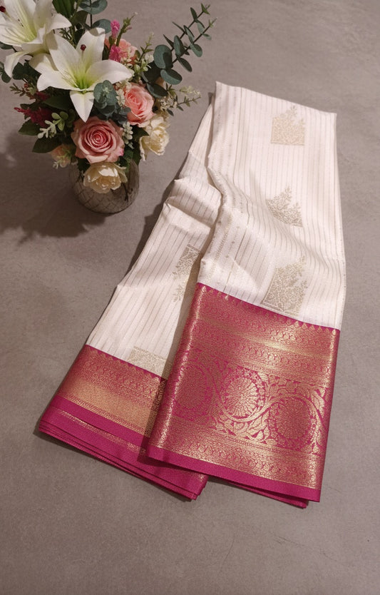 Premium quality Semi Gadwal Silk Saree with grand weaving