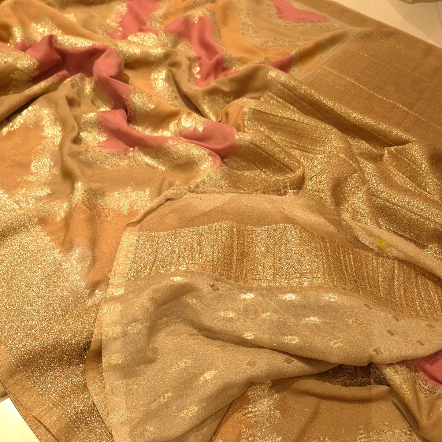 Banarasi khaddi georgette rangkat weaving saree