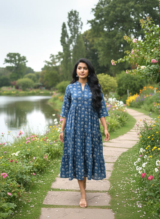 Mul Cotton Frock with a pocket