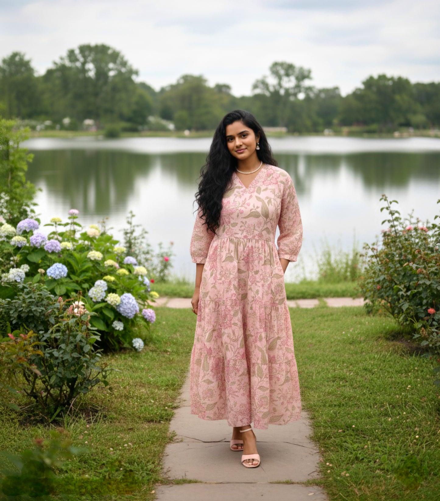 Mul Cotton Frock with a pocket