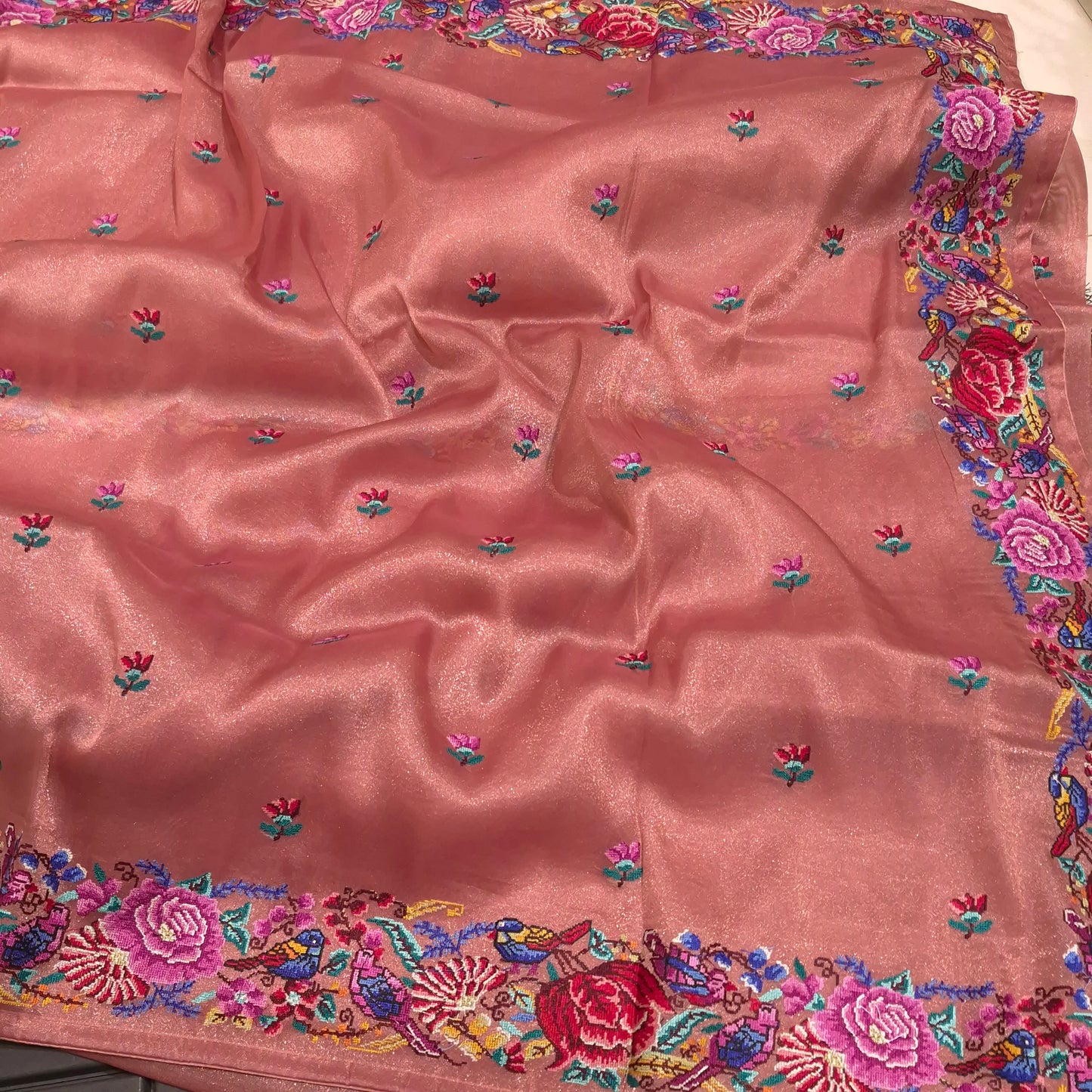 Exclusive Partywear Tissue Georgette Saree with Pitet Point work