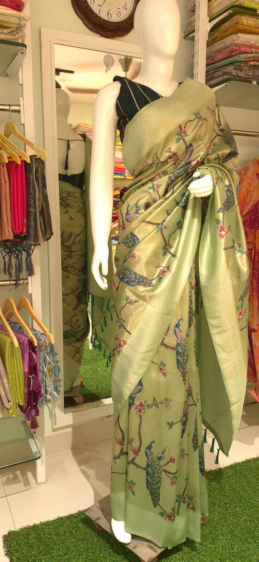 Exclusive Gadwal Tissue Saree with allover Weaving