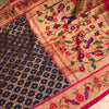 Pure handloom Banarasi silk with paithani borders and pallu