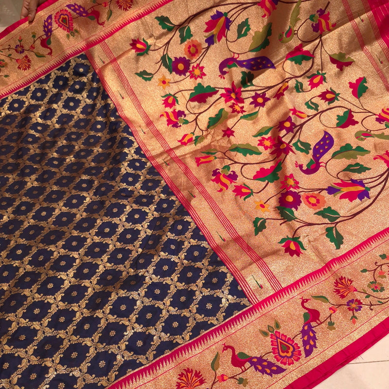 Vintage Banarasi Paithani Pattu Saree