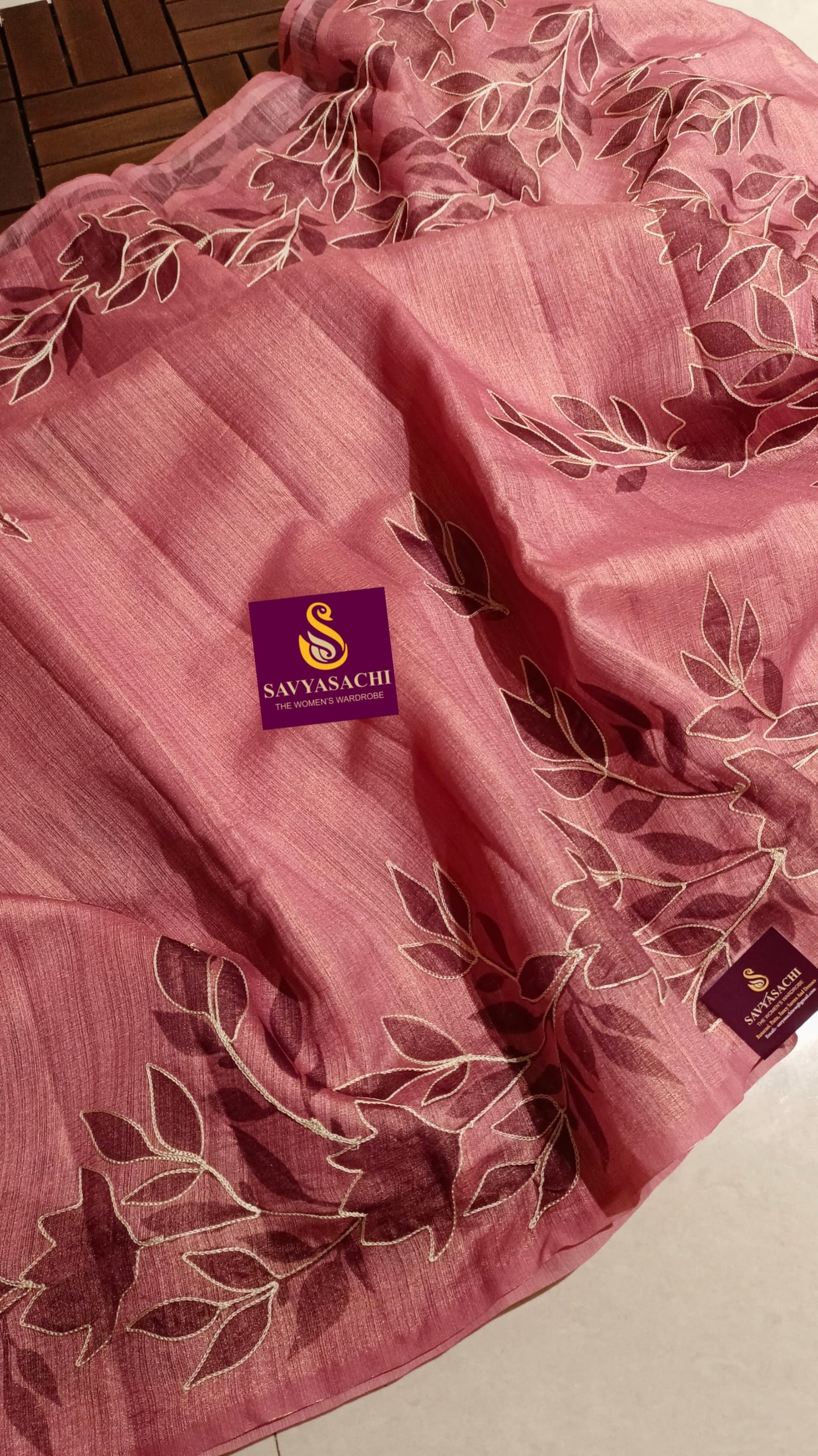 Jute silk with Embroidery