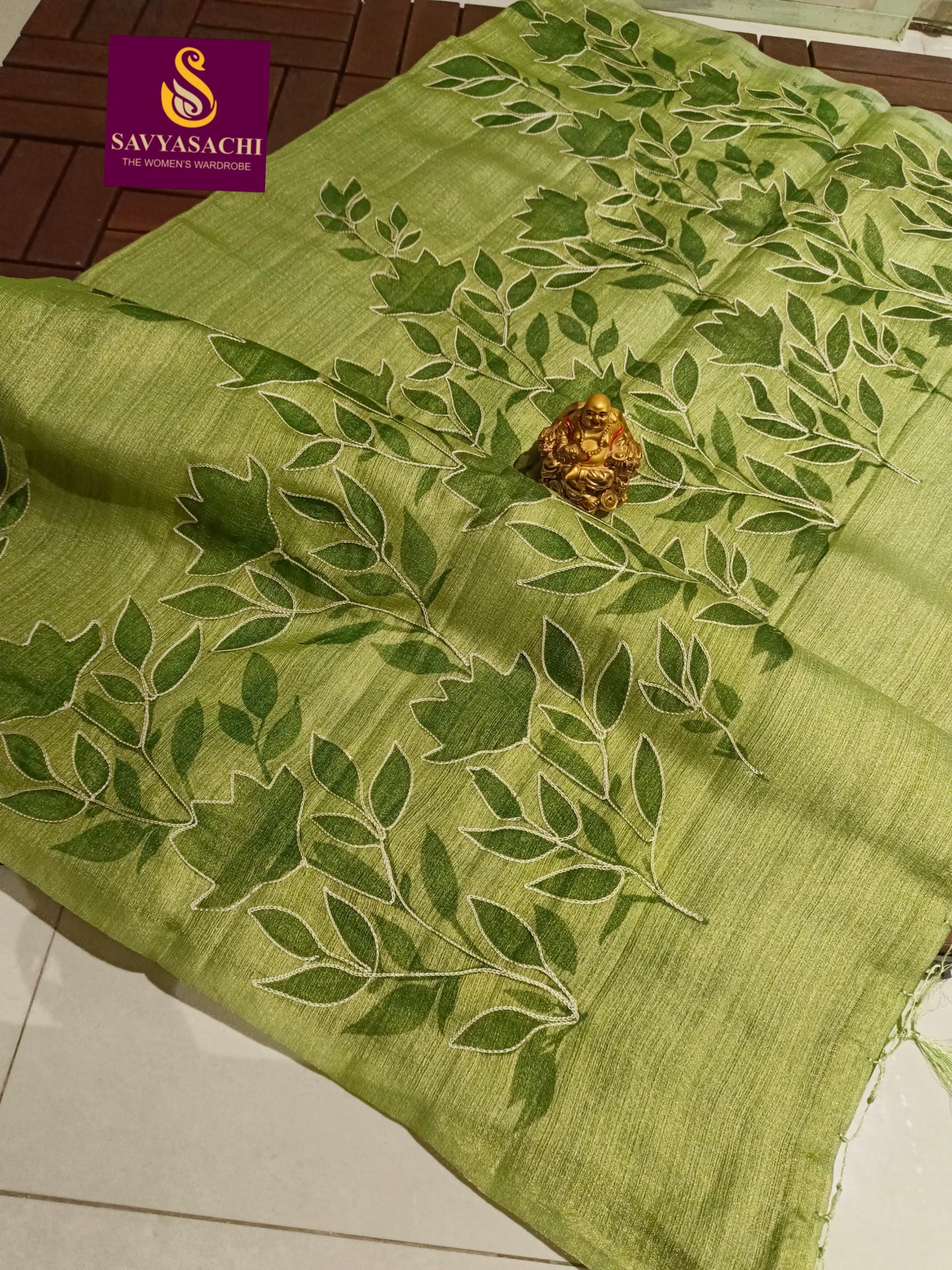 Jute silk with Embroidery