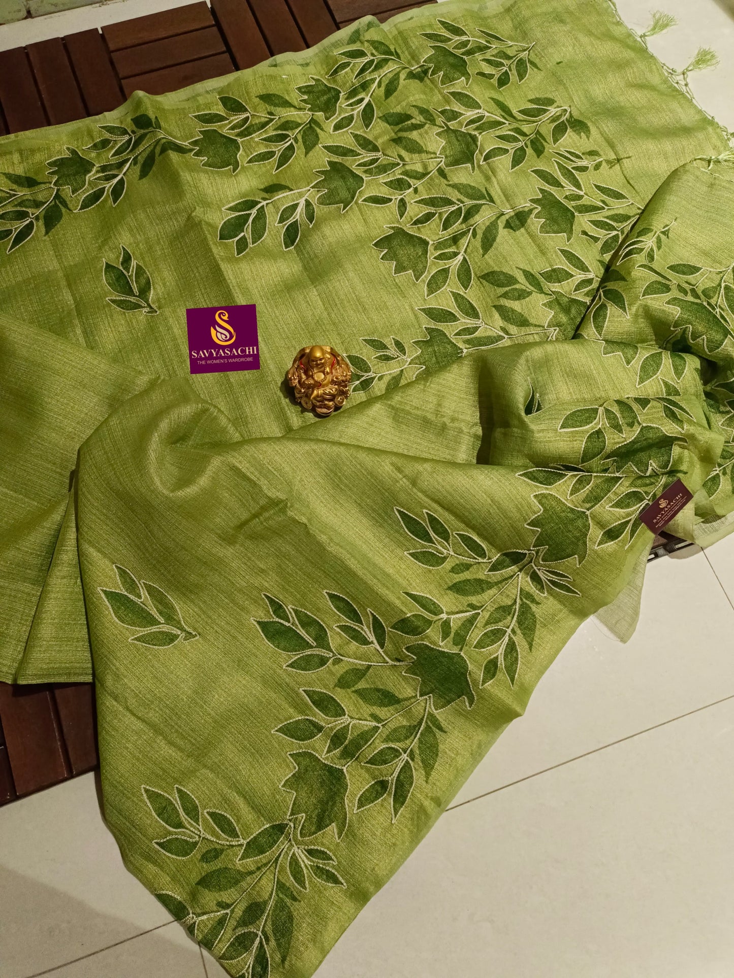 Jute silk with Embroidery