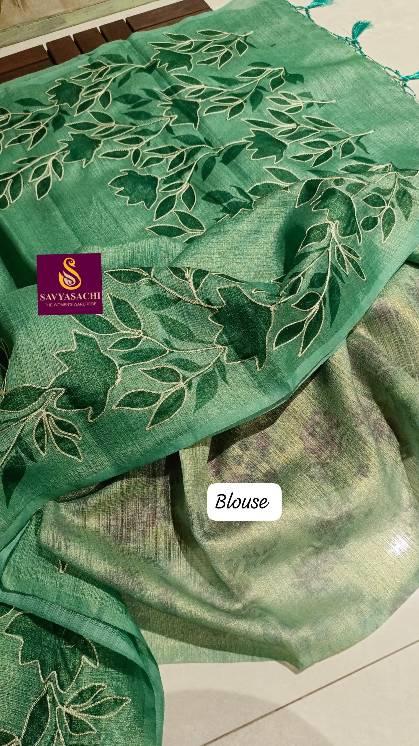 Jute silk with Embroidery