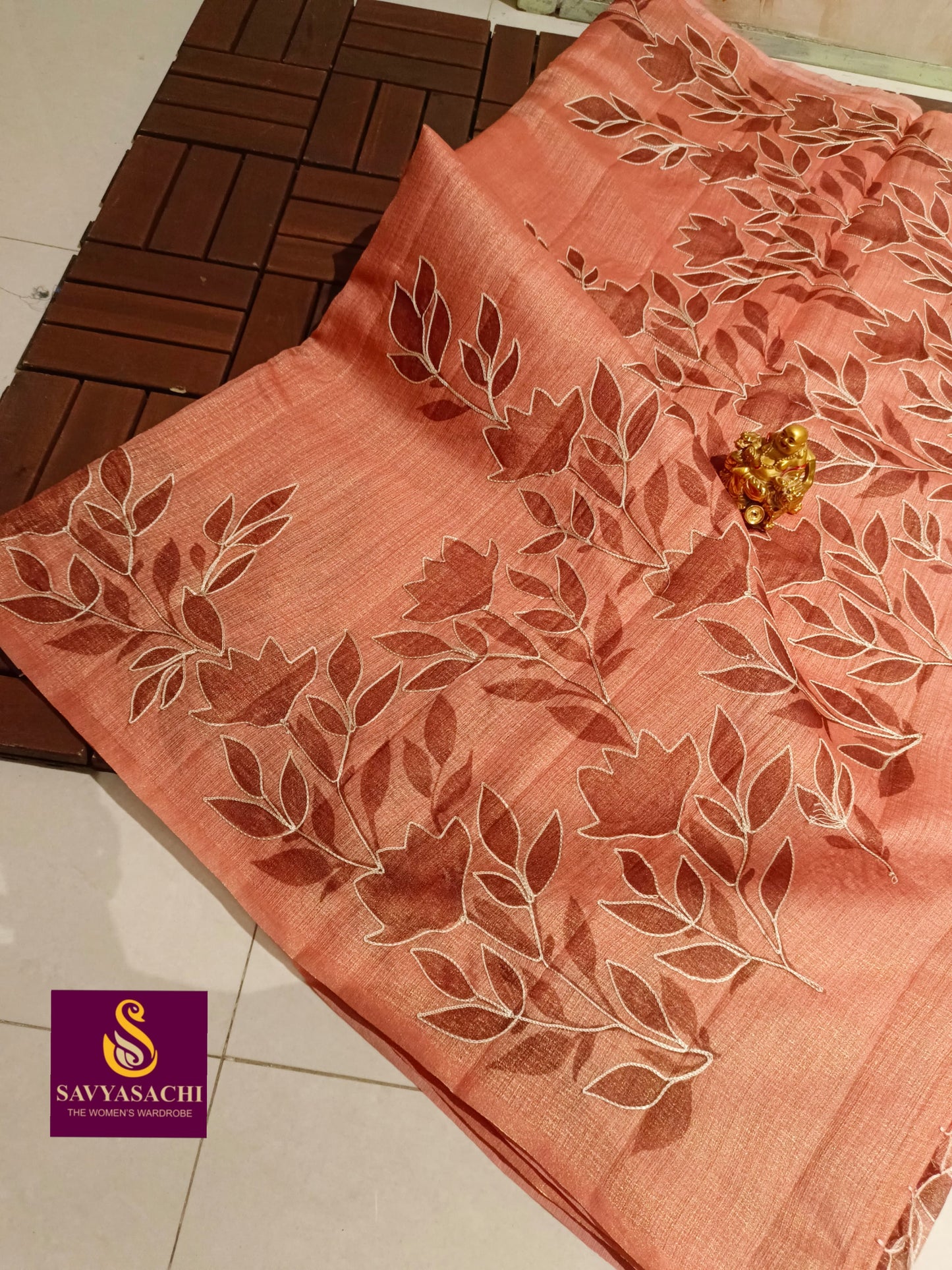 Jute silk with Embroidery