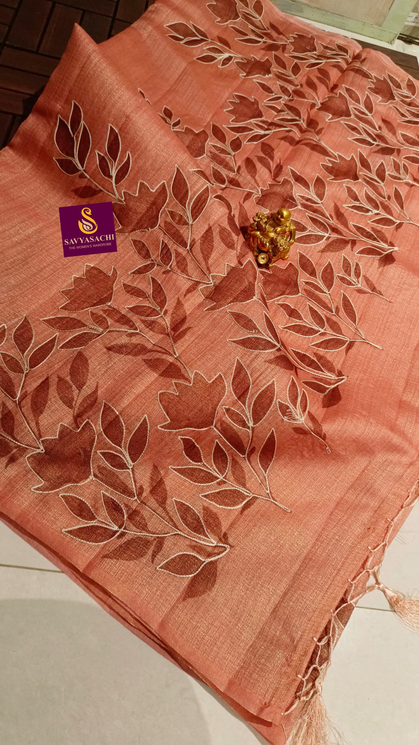 Jute silk with Embroidery