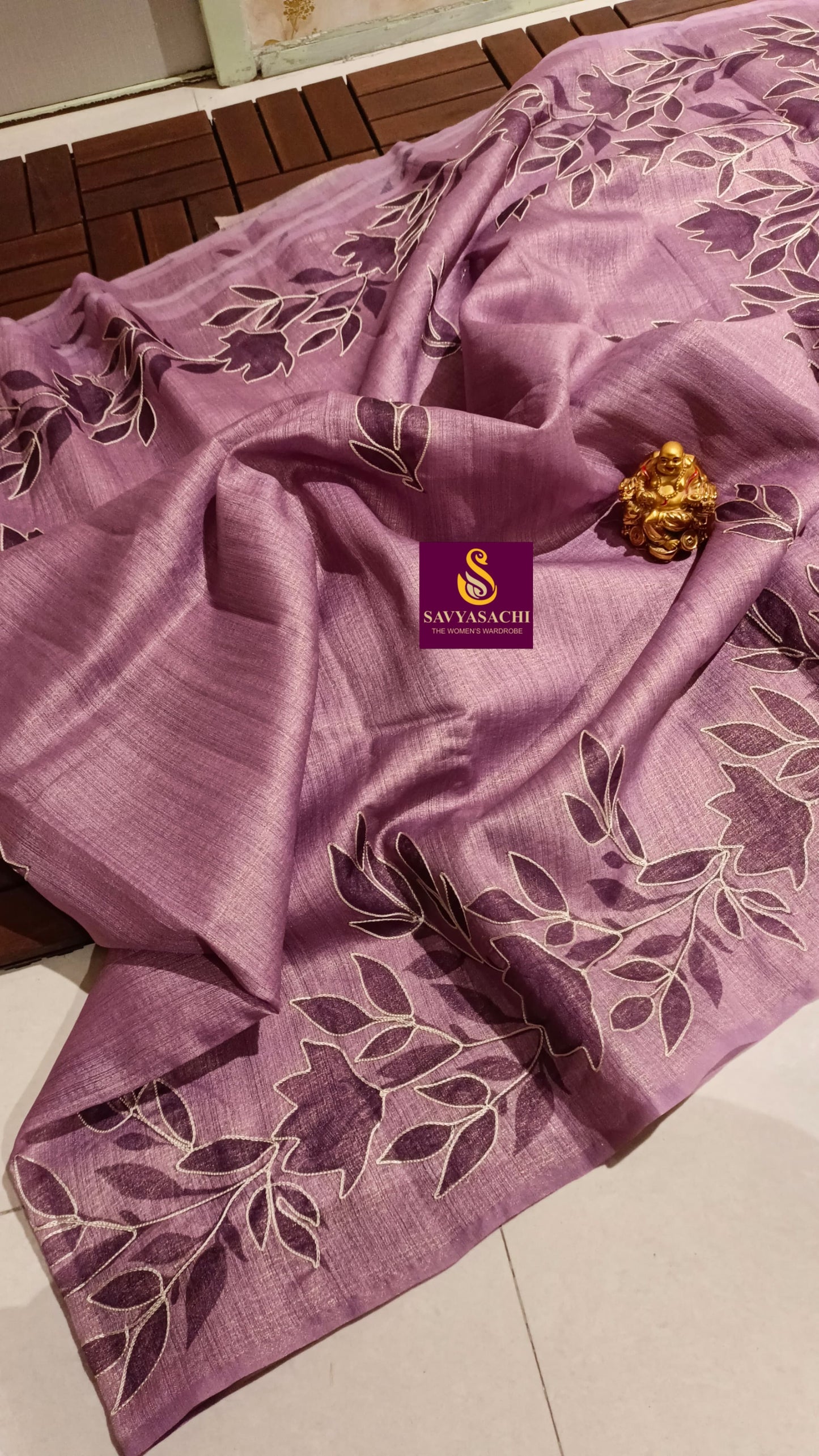 Jute silk with Embroidery