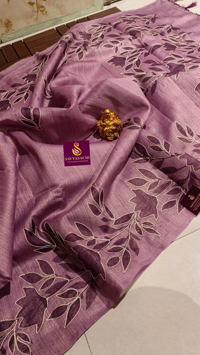 Jute silk with Embroidery