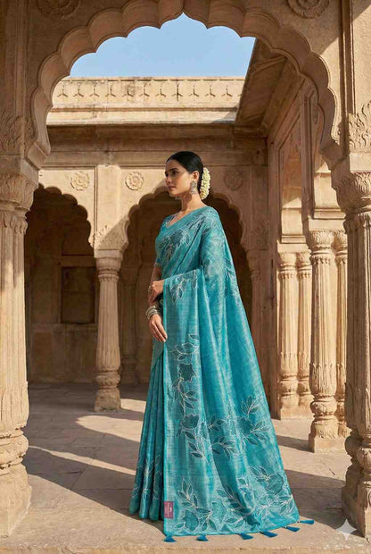 Jute silk Saree with Embroidery