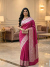 Pink colour Banarasi Kathan Silk Saree