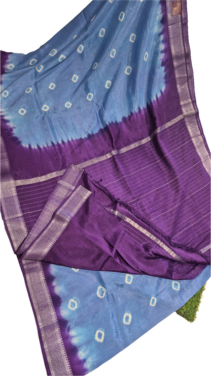 Classy and elegant Mangalagiri Silk  tie n dye Sarees
