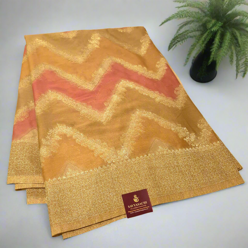 Banarasi khaddi georgette rangkat weaving saree