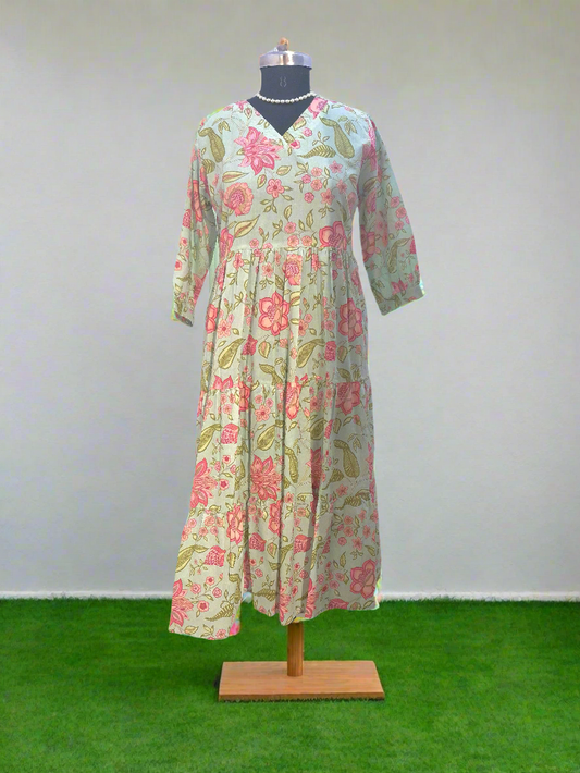 Mul Cotton Frock with a pocket
