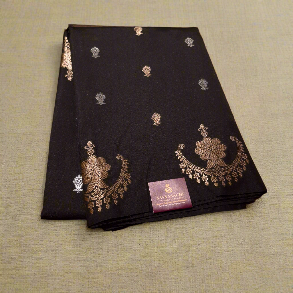 Black Colour Banarasi Kathan Silk Saree
