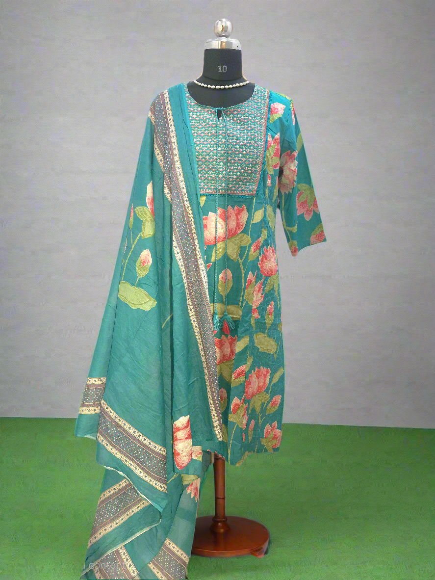 Cotton 3pc Suit with Embroidery