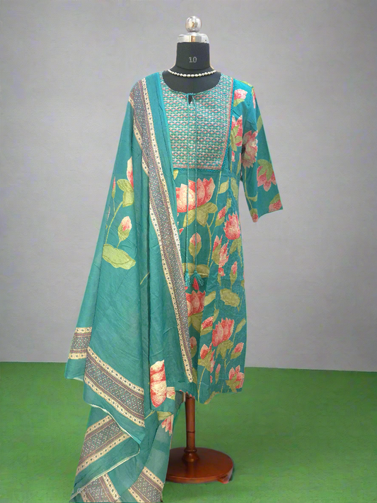 Cotton 3pc Suit with Embroidery