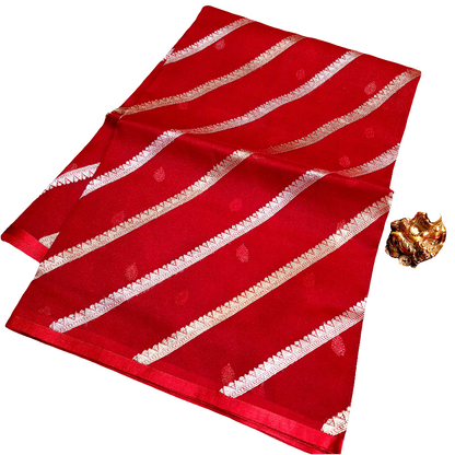 Red Colour Pure Handloom Kora Organza Saree