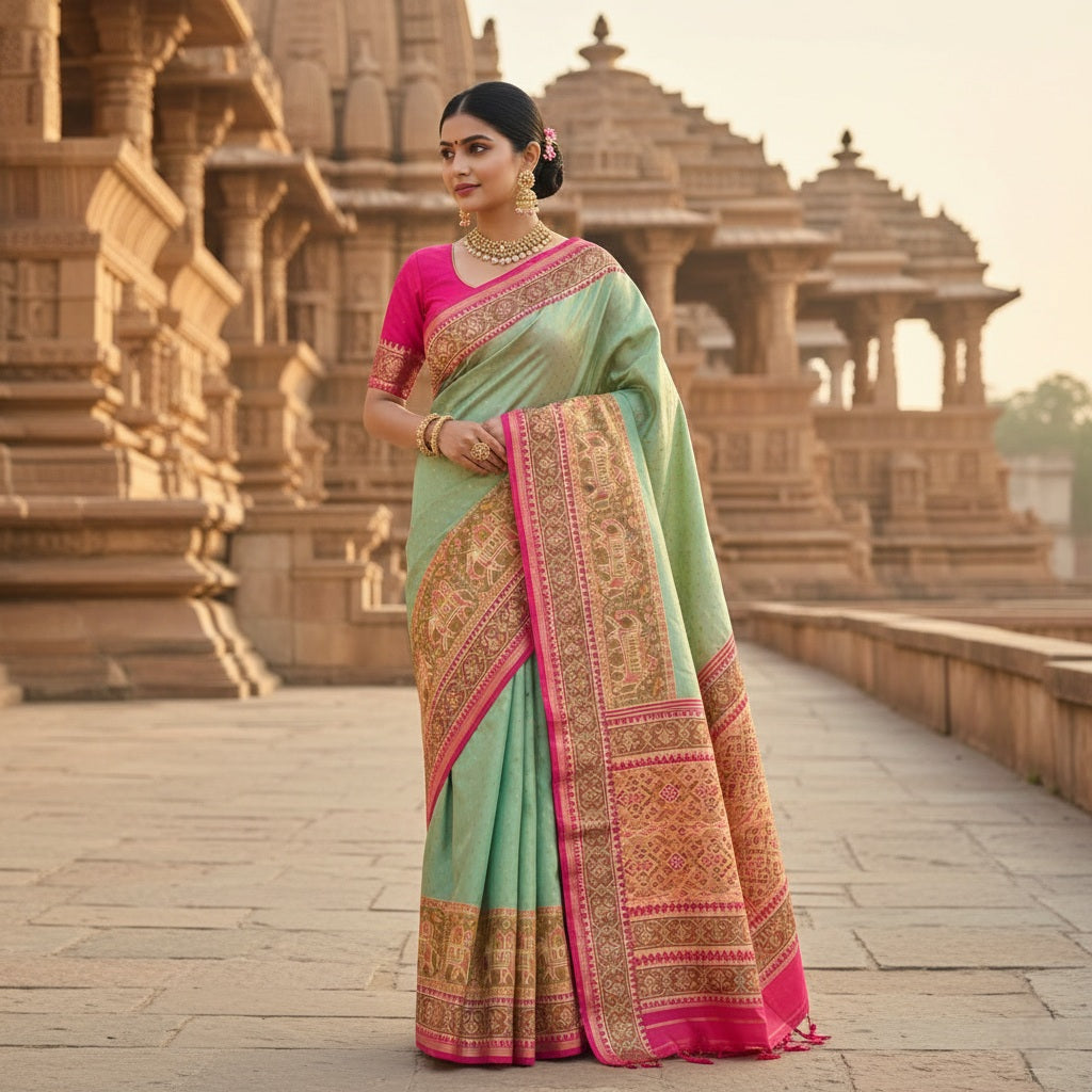 Exclusive Banarasi Silk saree with Patola Concept