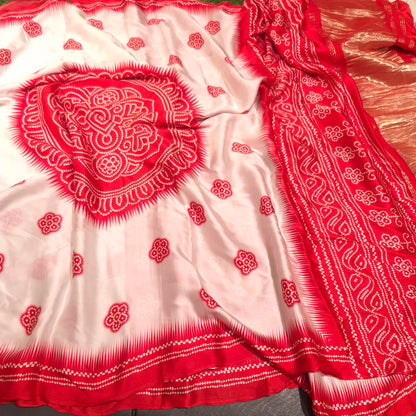 Crepe Satin Silk with Bandini