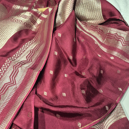 Pure Banarasi munga Silk with allover designer weaving