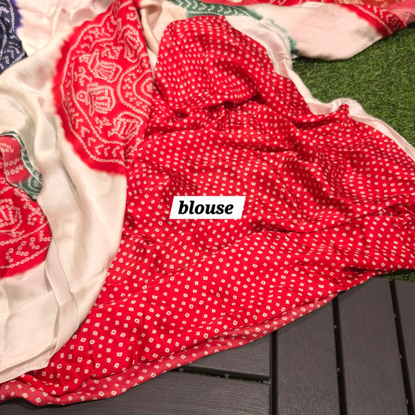 Crepe Satin Silk with Bandini