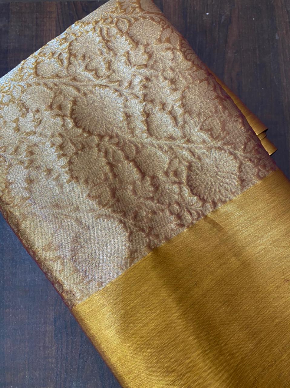 Celebrity Inspired Banarasi Soft Silk with Rich Gold Borders