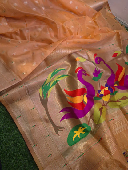 Chanderi silk with Paithani weaving saree
