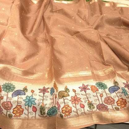 Silk Kota Saree with Pichwai Border & allover Mirror work