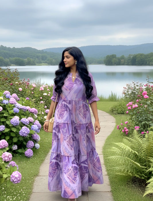 Mul Cotton Colour Palette Frock with waist adjustment