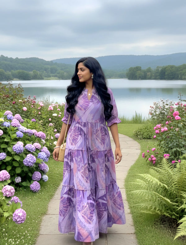 Mul Cotton Colour Palette Frock with waist adjustment