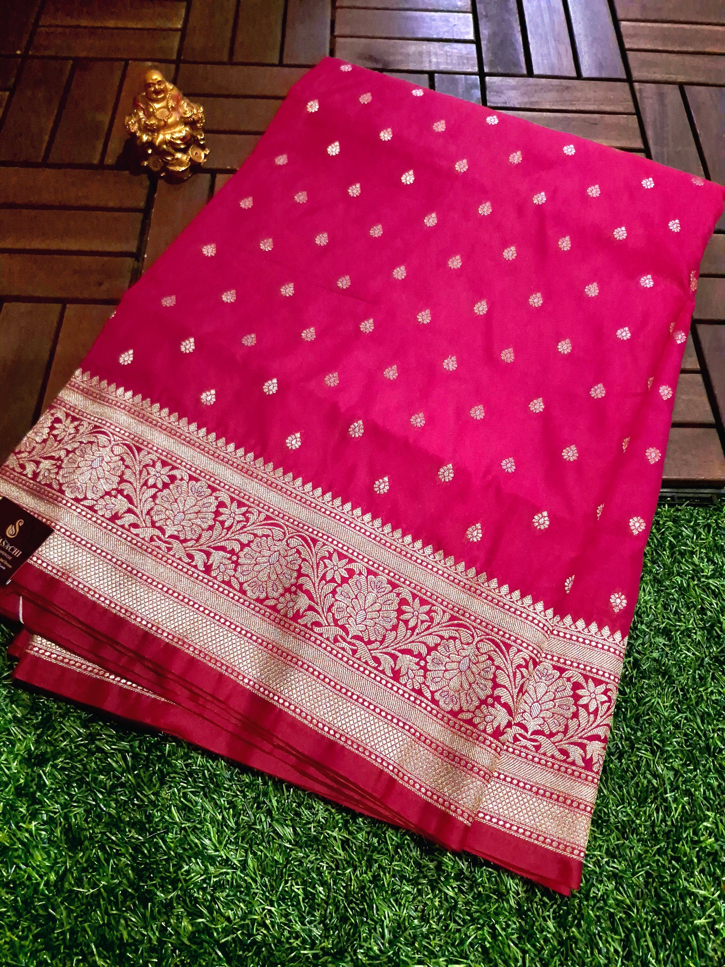 Pink colour Banarasi Kathan Silk Saree