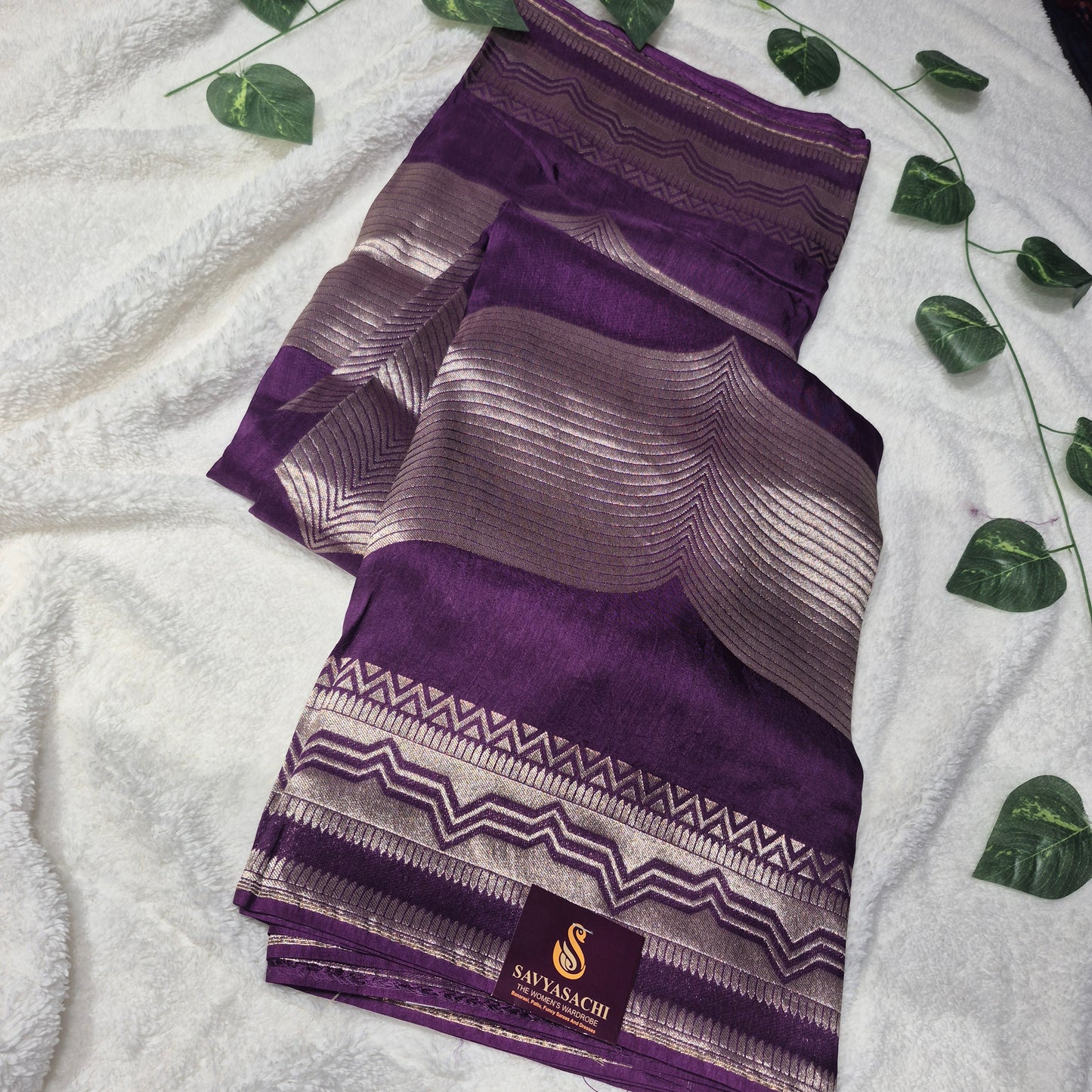 Pure Banarasi munga silk with allover designer weaving