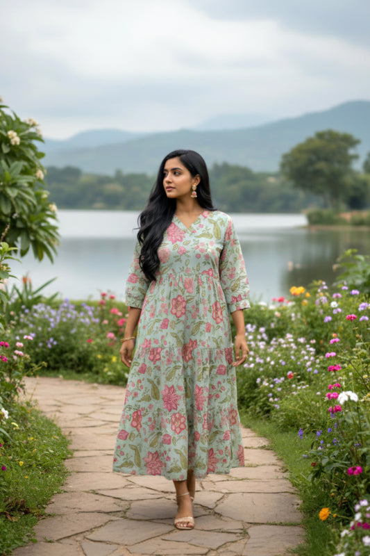 Mul Cotton Frock with a pocket