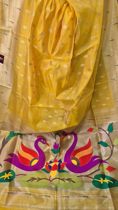 Chanderi silk  with Paithani weaving saree