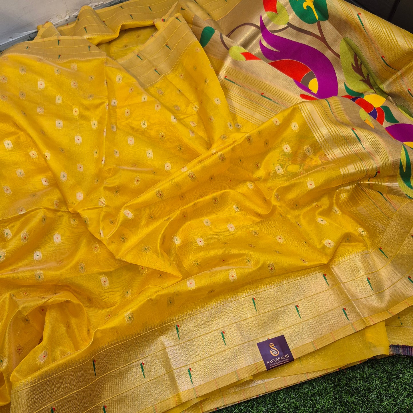 Chanderi silk  with Paithani weaving saree