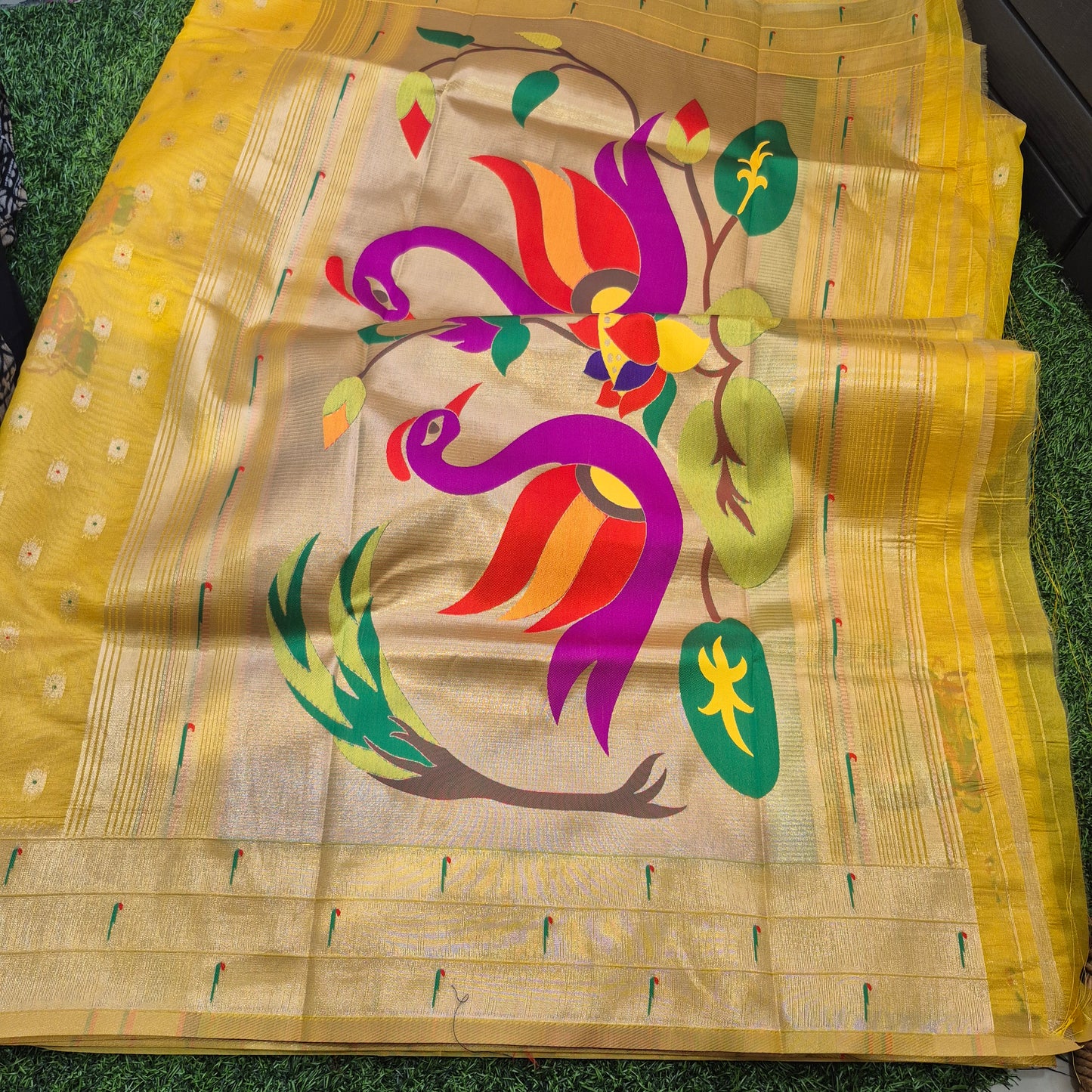 Chanderi silk  with Paithani weaving saree